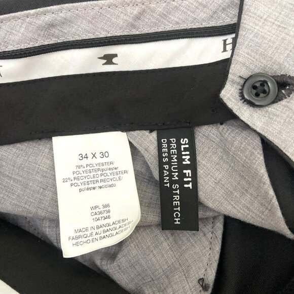 Haggar Dress Pants Premium Stretch Slim Fit Black 34x30 Neutral Career - Picture 4 of 4